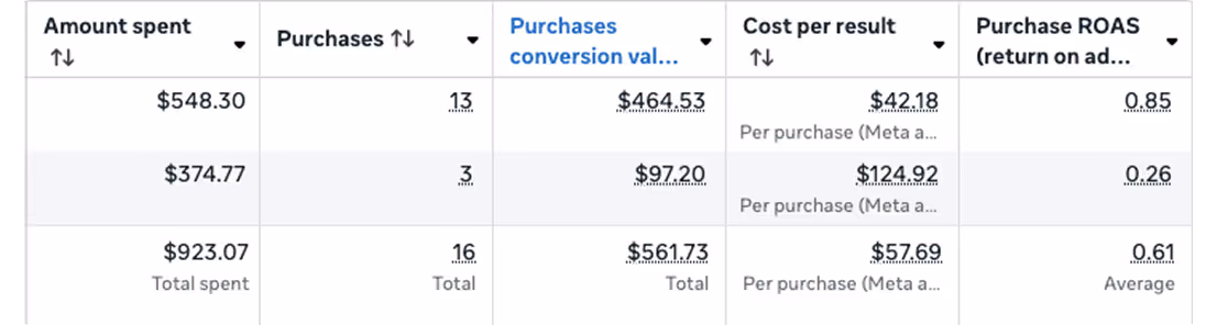 521% ROAS Increase in 90 Days - Before